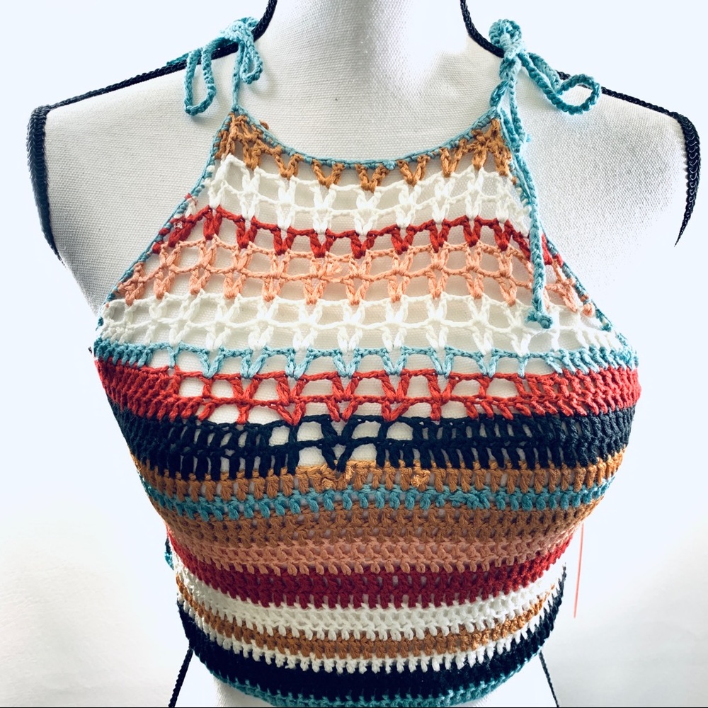 NEW FOREVER 21 crop top  knit multi-color
